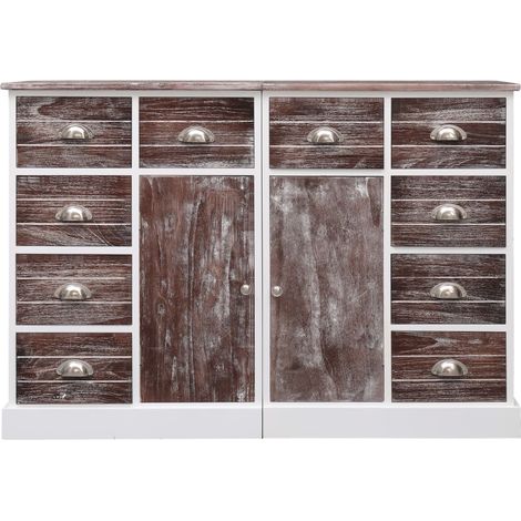Maison Exclusive - Buffet avec 10 tiroirs Marron 113x30x79 cm Bois (1/5)