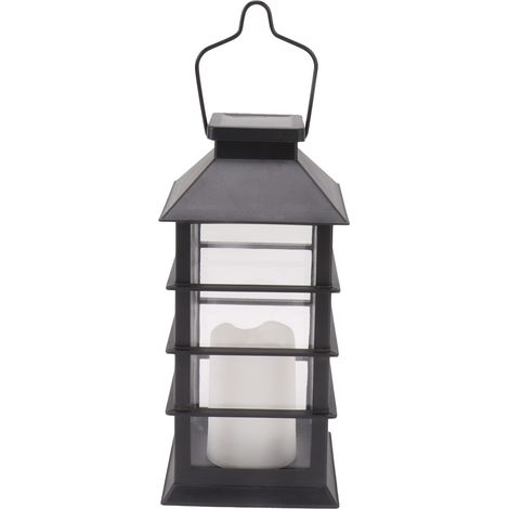Lot de 2 lanternes solaires suspendues, design bougie, LED, décoration extérieure pour allée, jardin et pelouse. (1/5)