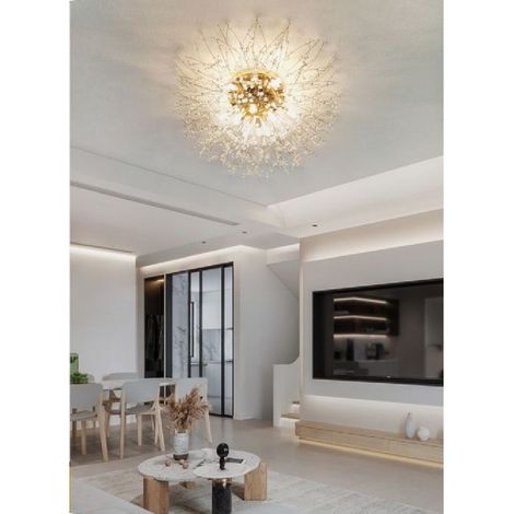 TRADE SHOP - Lampadario Soffitto Plafoniera Oro Moderna Cristalli Fuochi D'artificio G9 Pn-13 - (1/5)