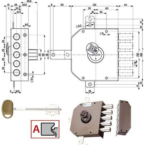 Cerradura Sic.Quíntuple.Derecha Dm 20540 Mottura