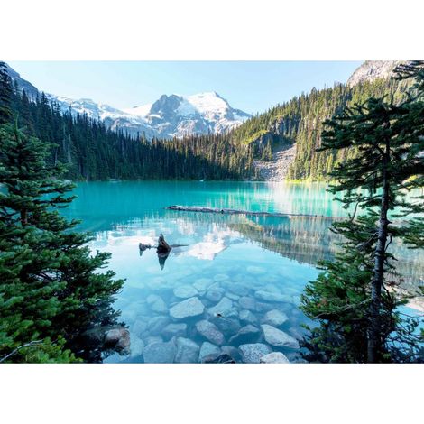Tableau sur verre synthétique lac turquoise 65x97 cm - Impression sur Verre synthétique - Image HD imprimée sur Verre synthétique - Tableau mural décoratif - Fabriqué en France