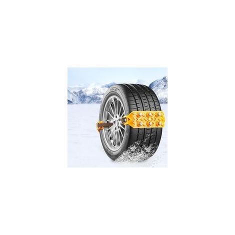 Lot de 2 chaînes à neige universelles pour pneus de voiture - Réglable - Ceinture d'urgence - Antidérapantes - En polyuréthane thermoplastique - Pour voitures, SUV, camions (1/5)