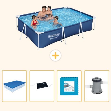 Bestway Bestway Steel Pro Rectangulaire - 300x201x66 cm - 5-pièces S99 (1/5)