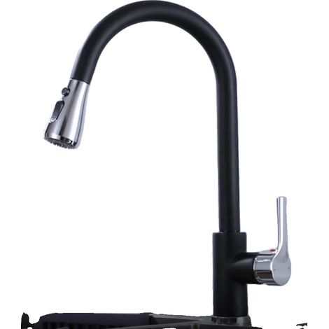 Robinet de cuisine, douchette extractible, double poignée, cf04043KC (1/2)
