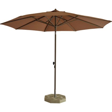 Ombrellone da Giardino Ø3 m Palo Ø40 mm in Alluminio Marrone Satinato Telo in Poliestere Marrone