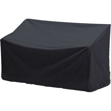 Housse de banc de jardin imperméable 3 places, résistante aux UV, en tissu Oxford 210D anti-poussière - (162 x 66 x 89 cm) Noir