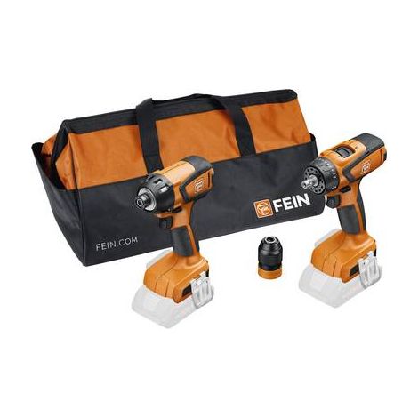 FEIN Vorteils-Combo Akku: Akku-Schlagschrauber ASCD 18-200 W4 & Akku-Bohrschrauber ASCM 18 QSW Solo in Tasche - 99100000835