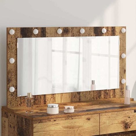 Waschtischspiegel Rechtwinklig Altholz 100 x 55 x 18 cm