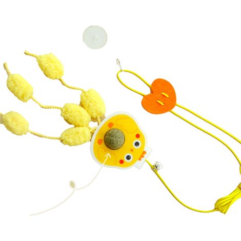 1 Jouet pour chat, cordon rétractable, plume, boule à herbe à chat, crochet réglable, porte (1/5)