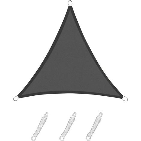 Voile d'ombrage Triangle 4x4x5.65m Color Graphite,Toile Imperméable Une Protection des Rayons UV à 95%, pour en Plein air, Jardin & terrasse, Piscine (1/5)