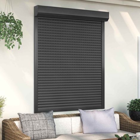 Rollladen Anthrazit 120 x 150 cm Aluminium und Polyurethan
