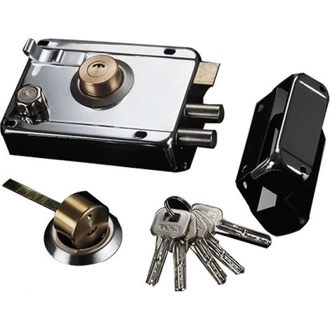 Serrure de porte, serrure antivol universelle pour porte de dortoir, serrure intérieure/extérieure en acier inoxydable - q3 (1/5)