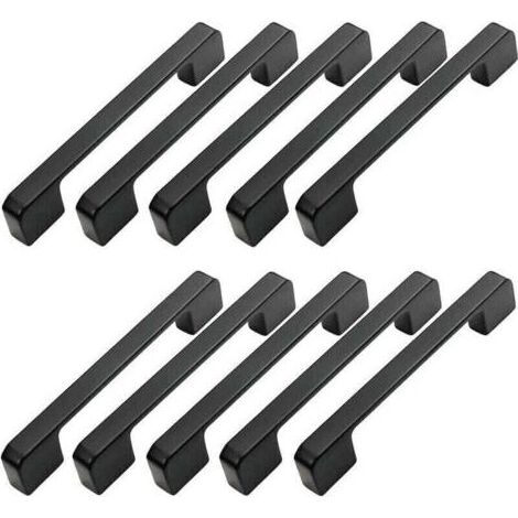 10pcs Poignée Meuble Entraxe 96mm-Poignée Porte Cuisine Noire Poignee Barre Meuble Poignee De Cuisine Noire 96mm (1/4)