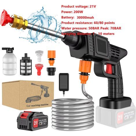 Nettoyeur haute pression sans fil Makita 6 en 1 70 bars - Nettoyeur haute pression électrique idéal pour le lavage de voiture et le jardinage - 21 V (1/5)