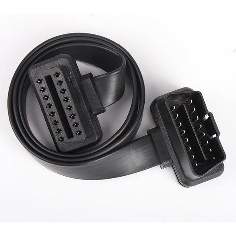 OBD2-Verlängerungskabel OBD-II 16-poliger Stecker auf Buchse, Diagnose-Verlängerungsstecker, kompatibler Flachbandadapter (60 cm) (1/5)