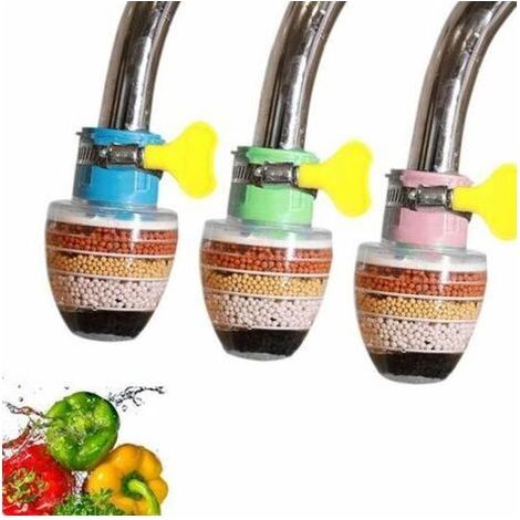 Wasserhahnfilter – 6-lagige Filtration – Kompatibel mit allen runden Wasserhähnen – Spritzschutz und Wassersparfunktion – 3er-Pack (1/5)