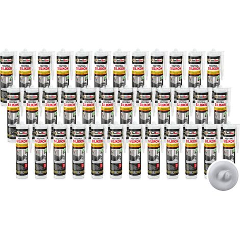 IsolBau Silicone neutre Gris clair Neutralsilikon 36 x 300 ml (1/5)