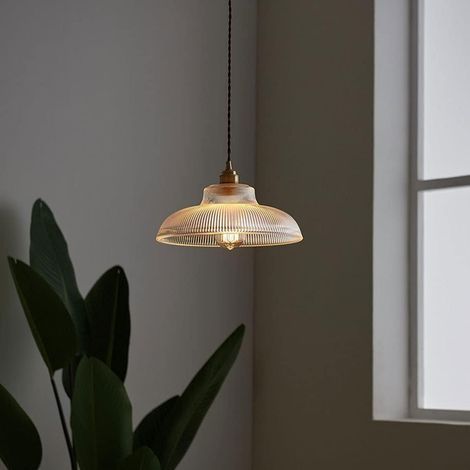 Modern Glass Chandelier with Vintage Brass Lamp Base, Retro Japanese Chandelier for Bedroom, Ideal for Bar, Restaurant, Cafe (1/5)