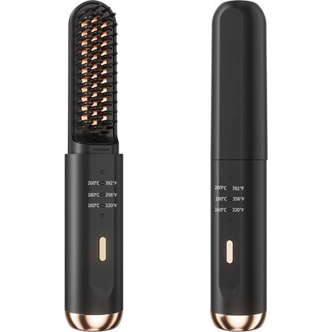 Peigne lisseur sans fil pour barbe et cheveux, mini, anti-brûlure, arrêt automatique, portable pour les voyages, cadeau unique pour lui (1/5)