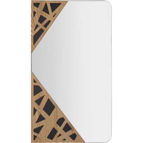 Specchio da parete Angle in MDF e legno di frassino