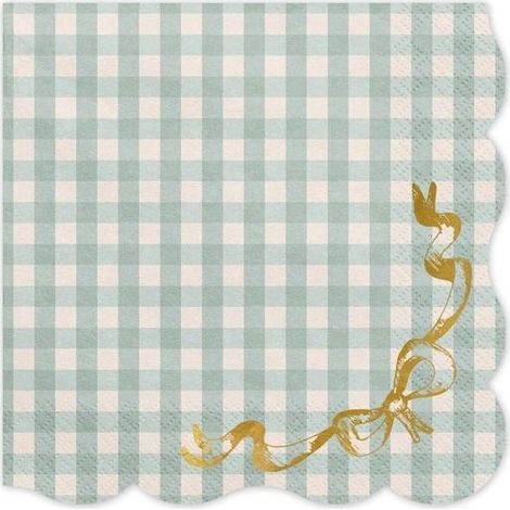 Tovaglioli a quadri con fiocco 33x33 cm, 12 pezzi