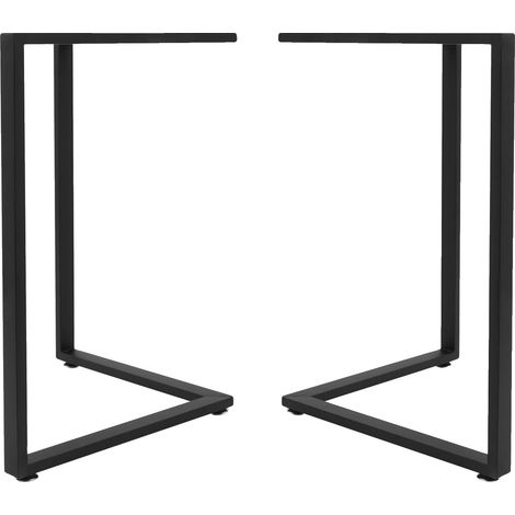 Patas de mesa, construcción robusta de acero, capacidad de carga de 60 kg, color negro. (1/2)