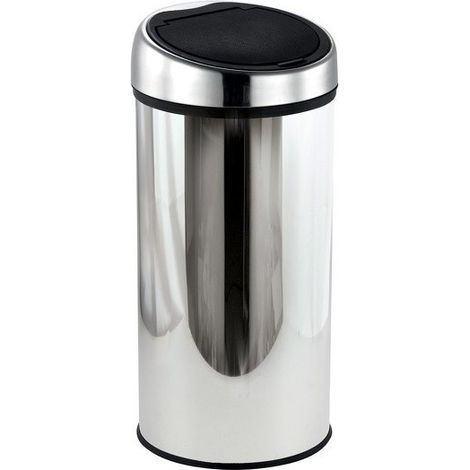 MSV – Poubelle automatique 30L – Acier inoxydable – Système Touch silencieux – Seau intérieur en plastique recyclé – Dimensions 31x65cm