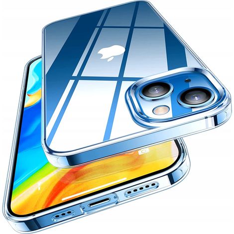 Custodia per iPhone 13 14 in silicone trasparente, sottile sul retro + vetro 9H (1/5)