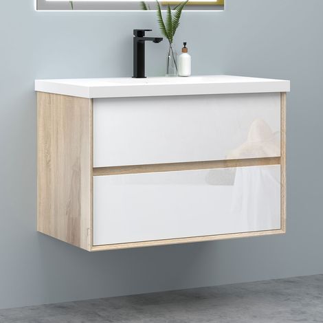 AICA Bathroom Vanity Units with Basin Sink 2 Soft-clsoe Drawers 800mm (1/5)