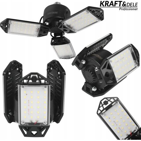 Lámpara de techo para taller, 3 paneles plegables, LED, 90°, 80W, 8500 lm, Kraft&Dele (1/5)