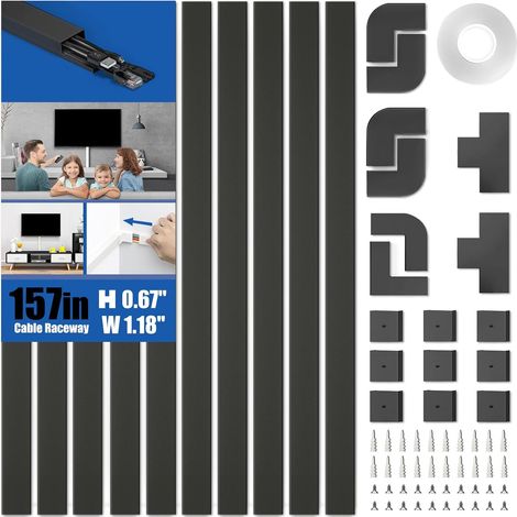 4m Goulotte Passe Cable TV Mural, Cache Cable Mural pour 3-4 Fils (1/5)