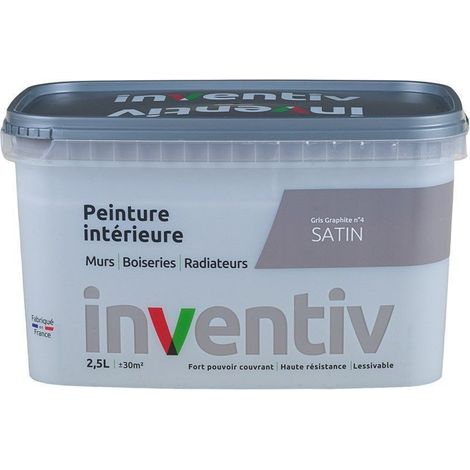 Peinture Intérieure Satin Gris Graphite 2,5L - INVENTIV