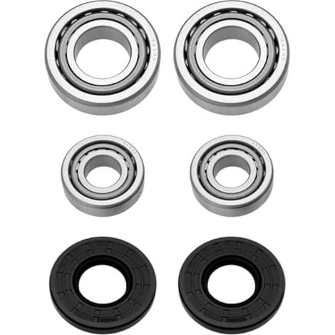 Kit de 2 roulements de roue 30203 30205 25x52x7mm avec joint d'étanchéité compatible essieu ALKO sans frein jusqu'à 750 kg Noir