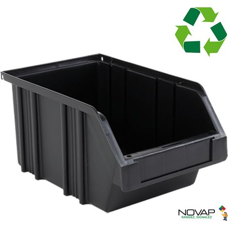 Novap – Bac de rangement 2L noir – Écologique – Pour espaces confinés – 5210024