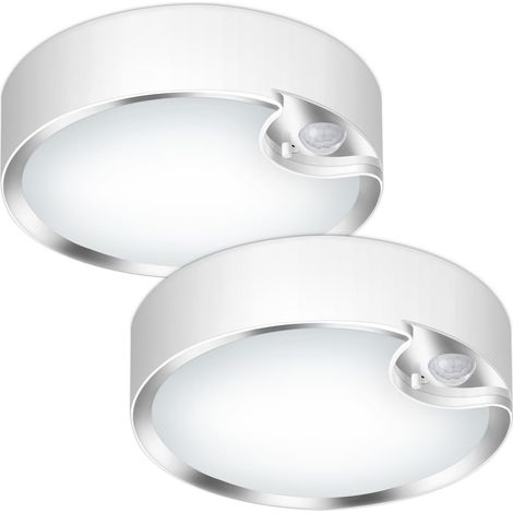 2-teilige Deckenleuchte mit Bewegungsmelder – Batteriebetrieben – 400 Lumen – 6000 K – 19,8 cm – Bewegungsmelder (1/4)