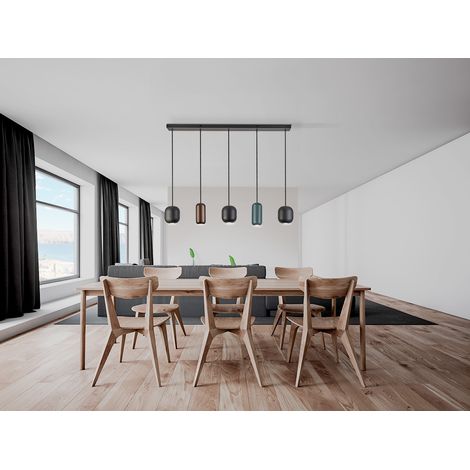 LÁMPARA DE TECHO ALARGADA NIMES 5L NEGRO-COLORES (1/3)