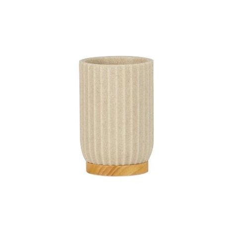 ANDREA HOUSE BA72033 Portacepillo Resina Madera Beige - ref: BA72033