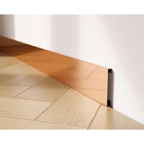 Sockelleiste FC aus Edelstahl 80 mm x 2700 mm - Poliertes Kupfer