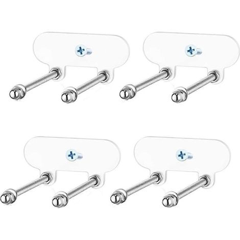 Lot de 4 supports muraux en acrylique pour skateboards, support mural pour skateboards, cintre pour skateboards, présentoir pour skis, snowboards, trottinettes et longboards (1/5)