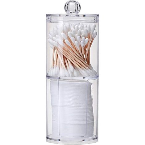 Boîte de rangement transparente pour tampon de maquillage en coton-tige, boîte de rangement pour cosmétiques (1/4)