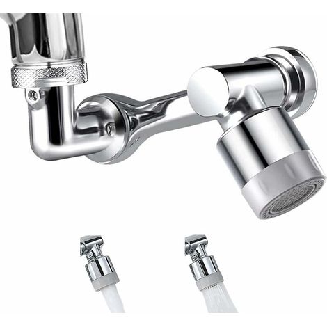 Aérateur de robinet rotatif à 1080 degrés, raccord pour robinet de cuisine/salle de bain, filetage femelle 22 mm et filetage mâle 24 mm (1/5)
