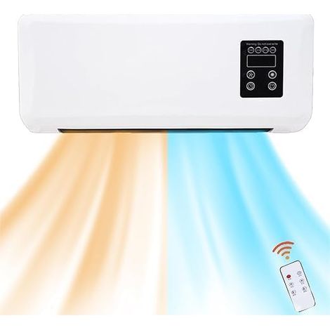 Termoconvettore Elettrico da Parete 1500W con Display LED e Telecomando - Funzione Aria Calda/Fredda Temperatura Regolabile, Timer, Design Compatto ed Efficiente per Casa Ufficio 45x12x20 (1/5)