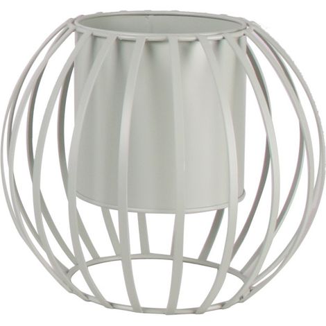 TrendLine Pflanztopf Metall Ø 24 x 20 cm weiß Übertopf
