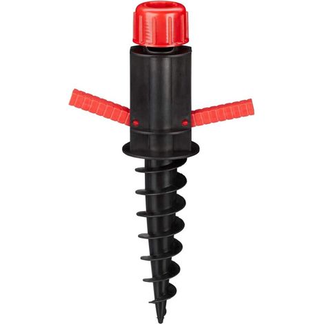 Noir Pied, Porte-parasol, Support à vis, Douille de sol, Diamètres 19-32 mm, Camping, Plage, rouge