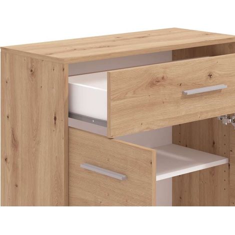 Rovere - Mobile Multiuso Minimalista - 80,5x33x80,5 cm - 2 Ante e Cassetto (1/5)