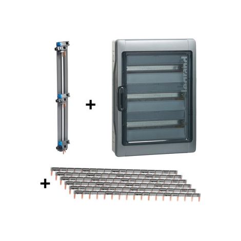 Legrand - Plexou00b3 - Coffret u00e9tanche + Peigne Vertical + Peignes Hori. - 3 Rangu00e9es de 18 Modules - Ref. : 001926+405004+404928x6 (1/5)