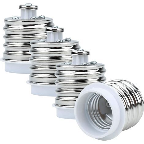 4X Douille de Lamp Adaptateur E40 à E27 en Blanc - Jeu de 4 reformatage convertisseurs pour Douille de Lampe pour Ampoules à Incandescence, LED, halogène, Lampes économiques (1/4)