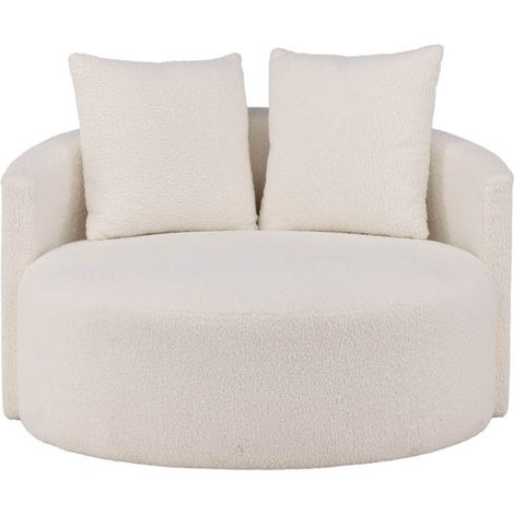 Kelso Sofa Ø116cm 2 Personen teddy weiß. (1/5)