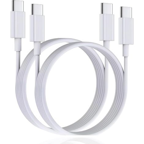 2-Pack 1m USB-C to USB-C Cable, 60W Fast Charging USB-C Cable, White, Compatible with Apple iPhone 17 Pro Max/17 Air/16 Plus/16 Pro Max/15/15 Pro/iPad Pro (1/5)