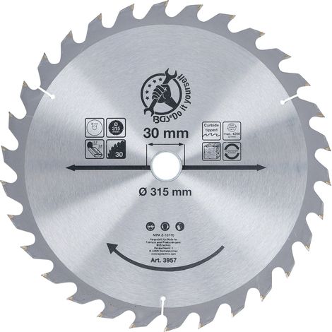 Hartmetall-Kreissägeblatt  Ø 315 x 30 x 3,0 mm  30 Zähne (1/3)